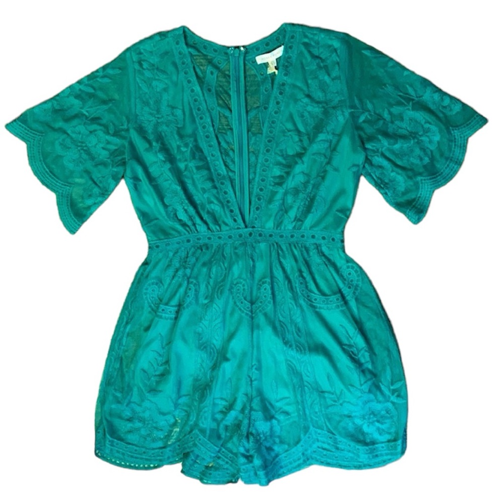 Green Lace Romper